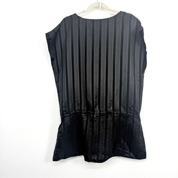 Forenza The Limited Black Sleeveless Shimmer Stripe Tunic Vest Top NEW - Picture 5 of 13